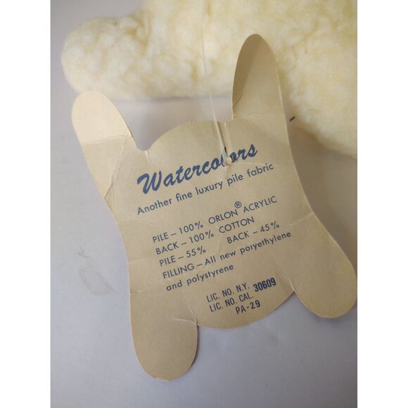 Vintage Beani Hop Per White Lamb Plush Stuffed Animal, Pink Eyes, w/Tag Toy - Picture 8 of 9